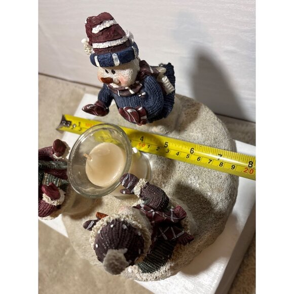 Circle of Snow Friends Candle Holder Regal Greetings & Gifts Winter Decor 7.5" - Picture 9 of 9